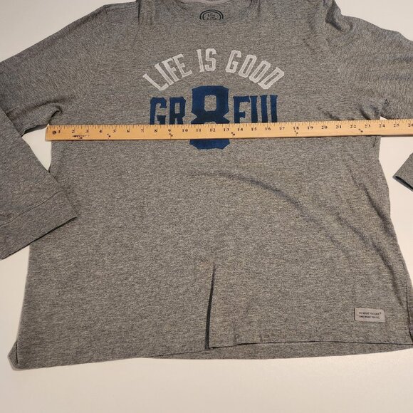 Life Is Good Long Sleeve T-Shirt "GR8FUL" Grateful Gray Heavyweight Mens XL - Picture 6 of 11